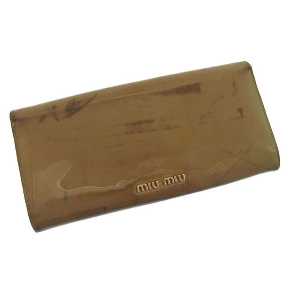 Miu Miu Long Wallet Bi-Fribbon Wallet Beige Purple - image 1